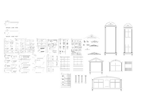  欧式角线cad图库 