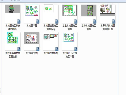  木栈道 防腐木cad图库 