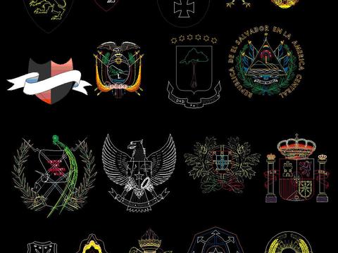  徽章花纹CAD图库 