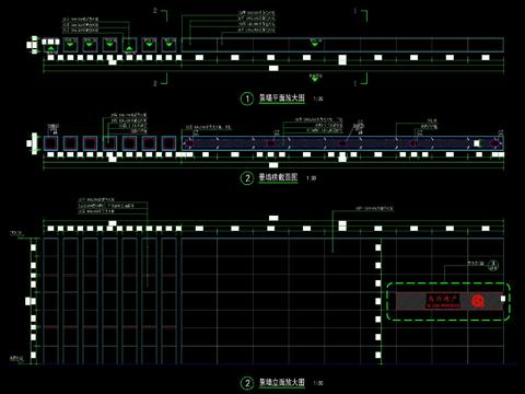  欧式LOGO景墙花岗岩装饰CAD施工图 
