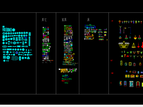  常用装饰图块cad图库 