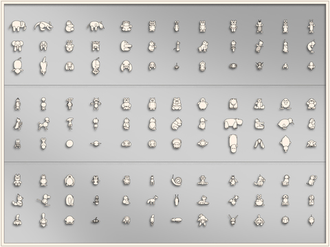  儿童手办玩偶装饰雕塑CAD图库 