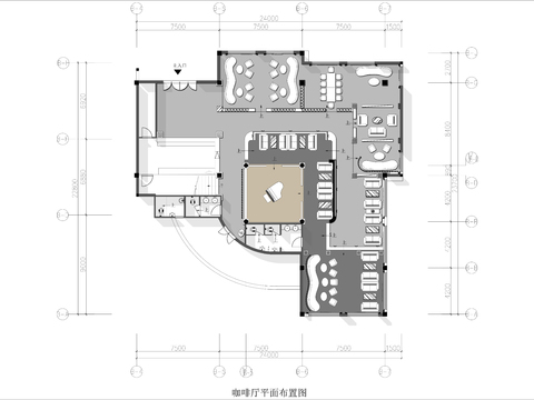  400㎡音樂咖啡館cad平面圖 