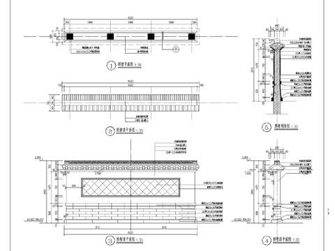 照壁 影壁cad大样图 