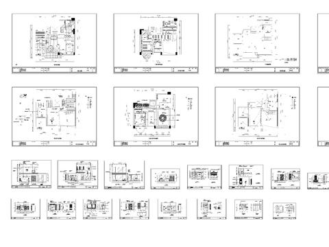  四室两厅复式家装cad施工图 