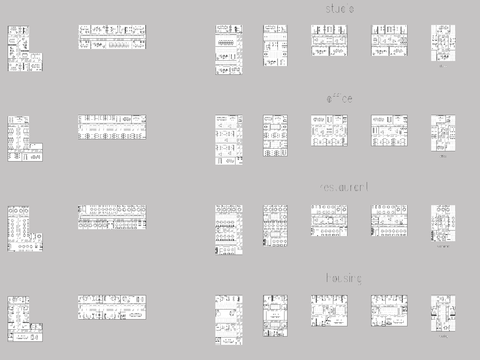  多种空间布置cad图库 