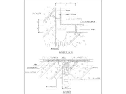  地坪伸缩缝细部节点大样 