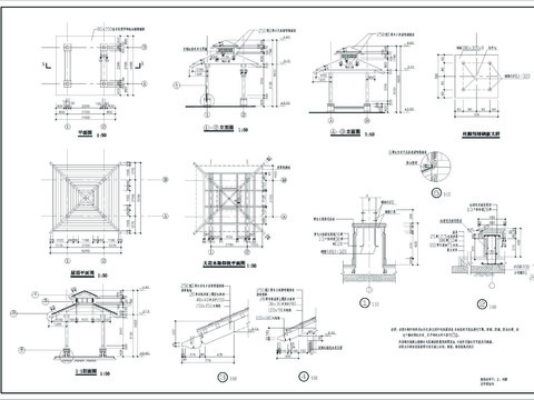  湖心亭cad大样详图 