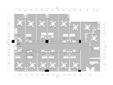  麻将馆 棋牌室cad平面图 