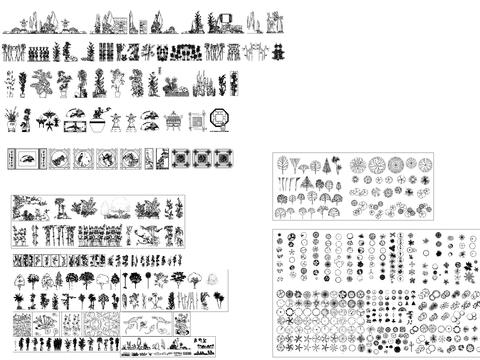  中式元素梅兰竹菊cad图库 