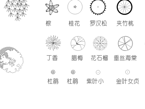  植物平面CAD图库 