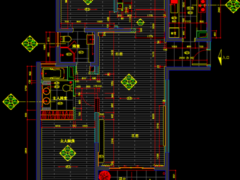  上海凯欣豪苑A户型样板房CAD施工图 