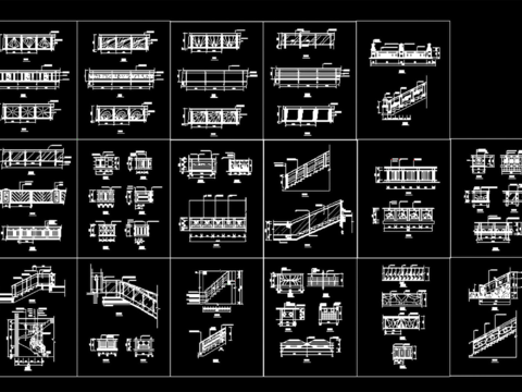  铁艺 石艺栏杆CAD图库 