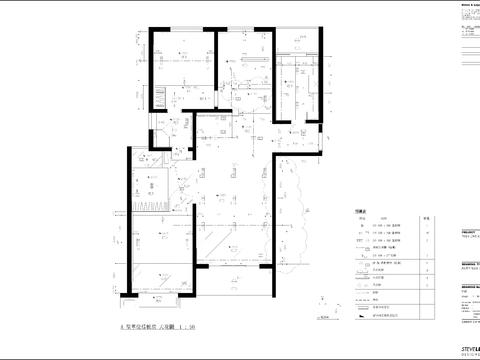  梁志天-上海凱欣豪園T1號(hào)樓A型樣板間CAD施工圖 