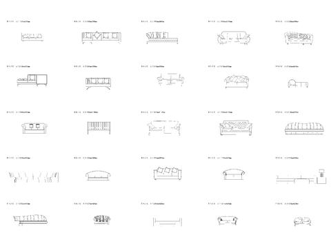  单体沙发cad图库 