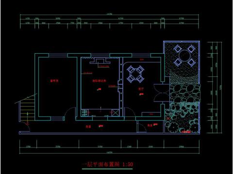  美容院cad施工圖 