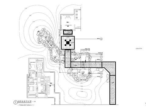  景观自然水系cad大样图 