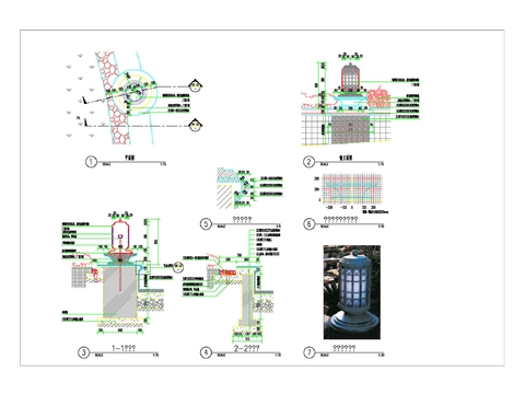  主入口柱头灯CAD施工图 