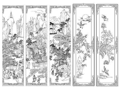  中式雕刻cad图库 