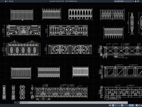  铁艺栏杆CAD图库 