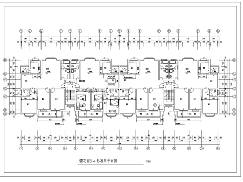 住宅楼建筑平面cad施工图 