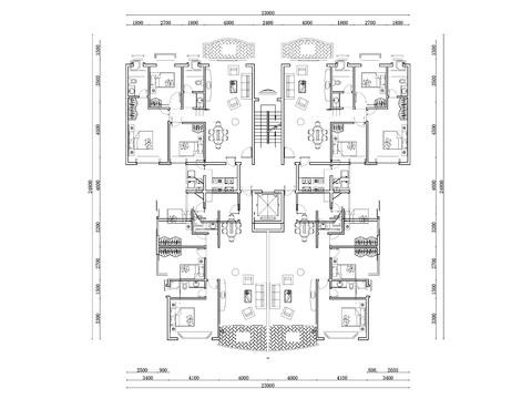  490m²公寓住宅cad平面图 