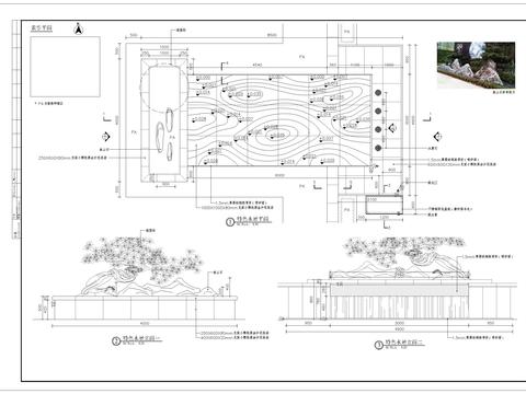  特色景石水景细部CAD施工图 