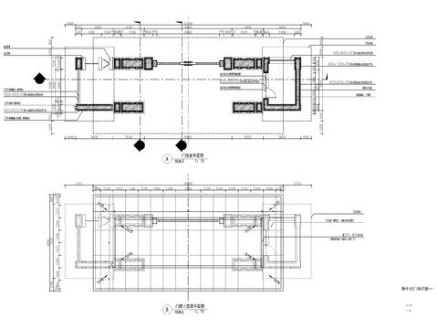  新中式景观入口大门 门楼cad施工图 
