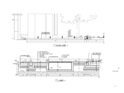  新亚洲风镜面水景cad大样图 