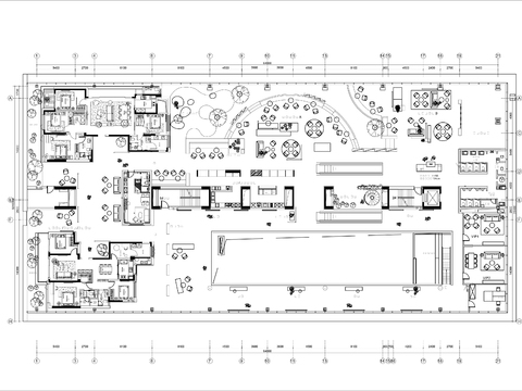  2400㎡售楼部cad平面图 