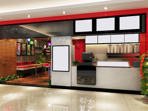  現(xiàn)代工業(yè)風(fēng)奶茶咖啡店cad施工圖 
