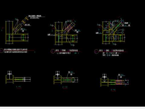  斜杆为双槽钢或双角钢组合截面与节点板的连接1 