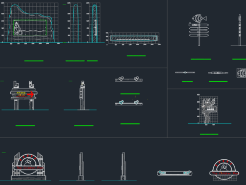  儿童游乐园设施cad图库 