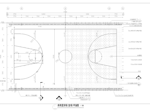  篮球场大样cad施工图 