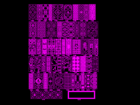  中式屏风竹子cad图库 