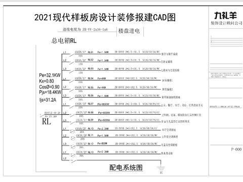  现代样板房设计装修报建CAD图 