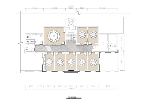 两层私房菜餐厅cad平面图 