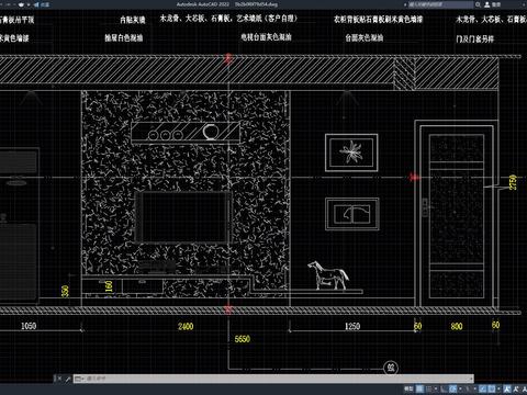  家装客厅电视墙CAD施工图 