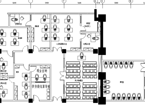  培训区更衣室cad平面图 