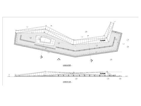  景墙水景 平面剖面图 节点大样图 