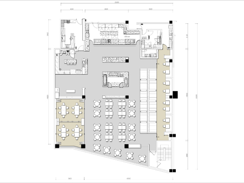  中式餐厅cad平面图 