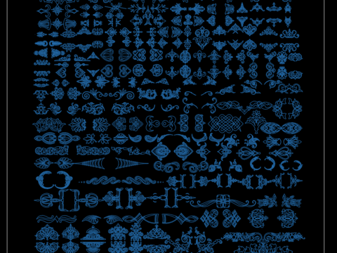  铁艺雕花花型CAD图库 