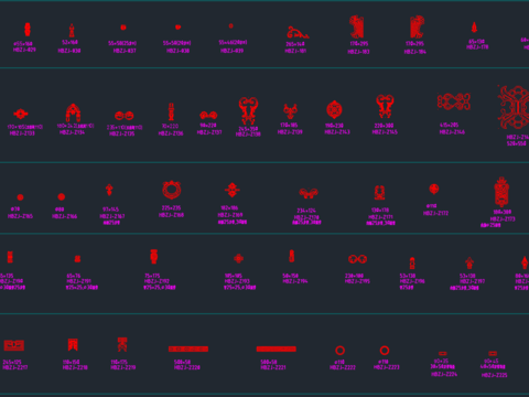  铁艺构件cad图库 