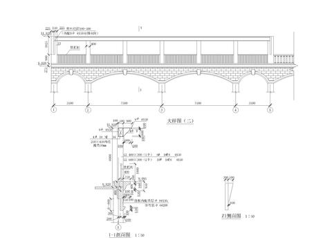  连拱桥及圆顶CAD节点大样 