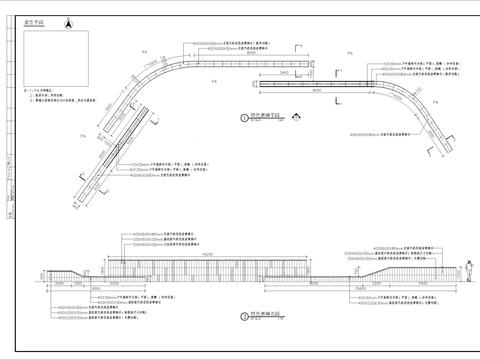  弧形景墙细部节点大样 