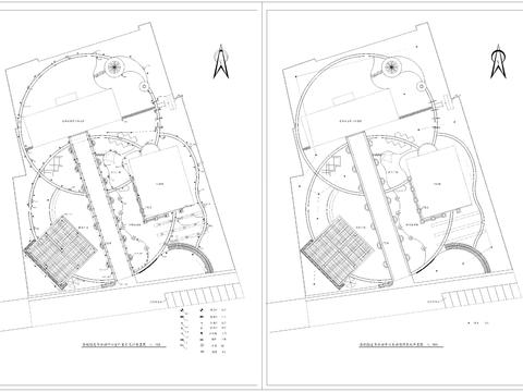  老年公園老年活動中心cad施工圖 