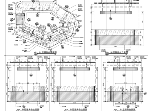  商场服务台接待台cad节点详图 