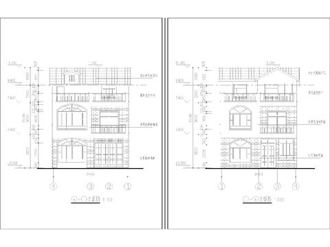 农村自建房 独栋别墅cad平面图 