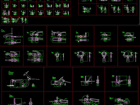  机械手动张紧卡手cad图库 