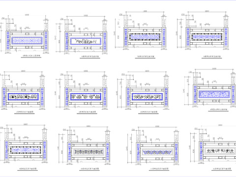  石栏杆立面节点图 